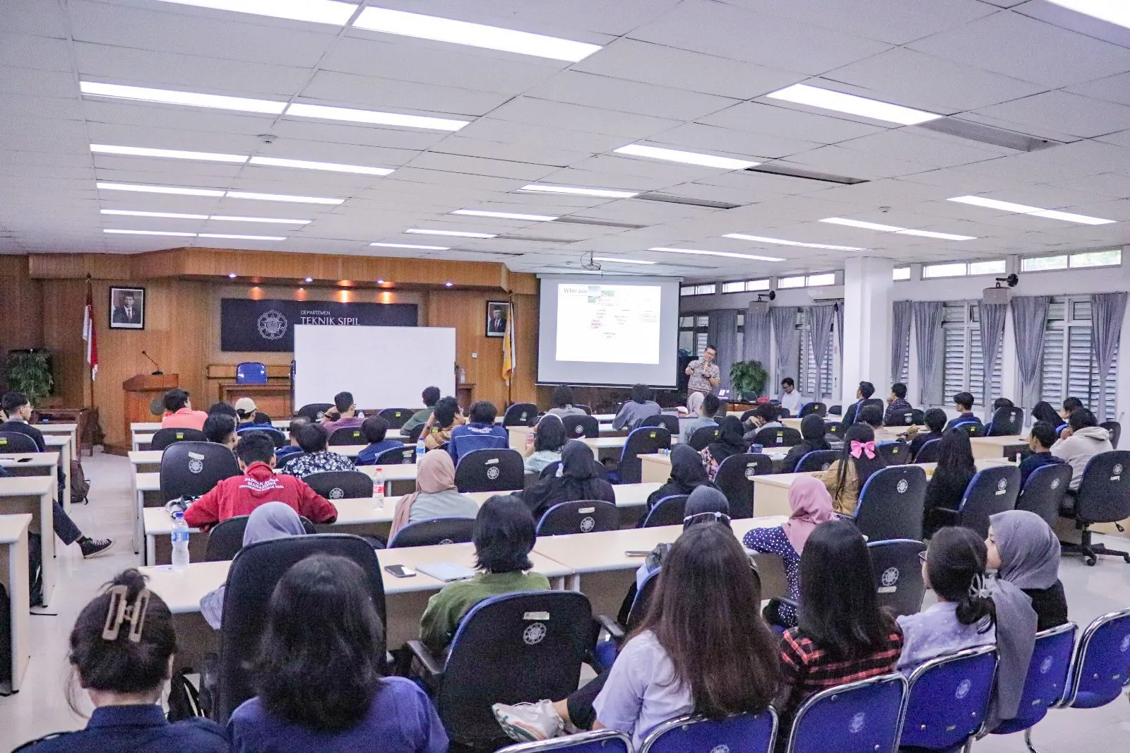 A lecture hall full of students at UGM